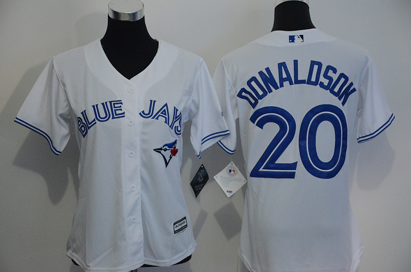 Womens 2017 MLB Toronto Blue Jays #20 Donaldson White Jerseys